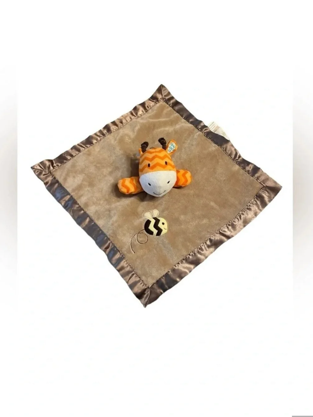 Circo Soft Plush Lovey Blanket in Taupe with Satin Trim